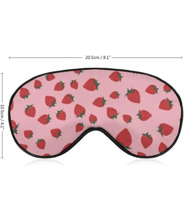 Strawberry Pattern Sleep Mask for Women | Adjustable Eye Shade with Elastic Strap - Perfect for Travel & Sleep - Buy Online on GoSupps.com