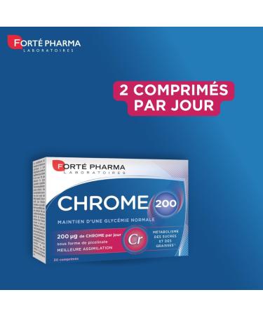 Fort Pharma - Chrome 200 - Slimming Food Supplement - Blood Glucose Supplement Reduce Snack and Sugar Craving Appetite Control - Optimal Assimilation - 30 Tablets - Buy Online on GoSupps.com