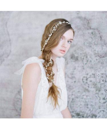 50cm Silver Bridal Hair Crystals Wedding Headpieces 20 Inches Handmade Crystal Pearl Evening Party Head Band Bride Wedding Hair Accessories for Bridesmaid and Flowergirls - Buy Online on GoSupps.com