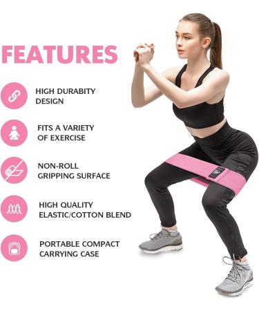 CFX Resistance Bands - Premium 3 Set Non-Slip Exercise Bands for Hips & Glutes | 3 Resistance Levels | Ideal for Home Workouts and Yoga - Green, Pink, Purple - Buy Online on GoSupps.com