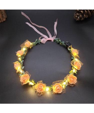 TQUXNGA Delicate Flower Crown Bride Wedding Crown Garland Headband Fashion Woman Luminous Taking Photo Garland Hairband White flower - Buy Online on GoSupps.com