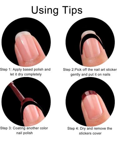 NT-ling French Tip Nail Stickers Self-Adhesive French Tip Nail Guides French Manicure Strips French Tip Nail Tool for Edge Auxiliary Black DIY Decoration Stencil Tools(11 Designs 12 Sheets) - Buy Online on GoSupps.com