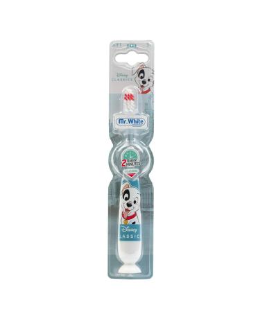 Mr.White 101 Dalmatians Kids Battery-Powered Flashing Toothbrush with 2 Minute Flashing Timer Suitable for 3+ Years Kids with Soft Bristles Single