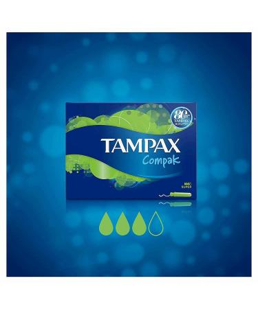 Tampax Compak Super Tampons with Applicator 18 Tampons Leak Protection And Discretion Super Absorbent - Buy Online on GoSupps.com