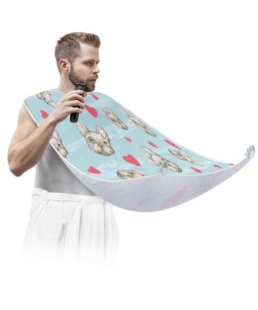 Beard Bib Apron Beard Bib Hair Catcher for Men Shaving and Trimming Non-Stick Waterproof Beard Cape Grooming Cloth Dogs Love Heart
