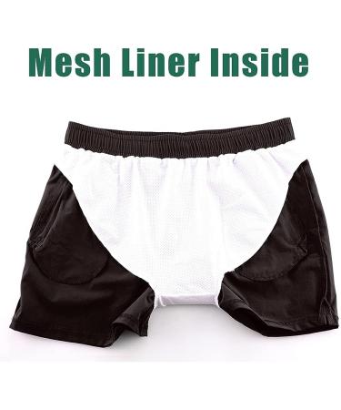 Rexcyril Men's 3-Inch Quick Dry Athletic Gym Shorts with Liner and Zipper Pockets - Medium Black - Buy Online on GoSupps.com