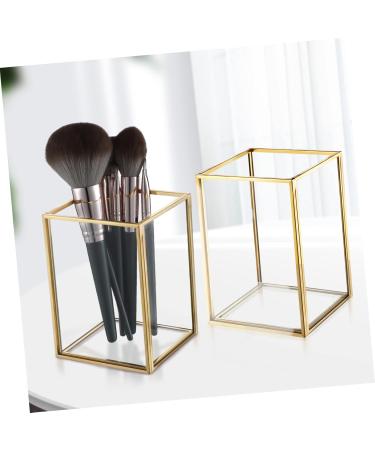 PopetPop Clear Make-Up Brush Organizer - Gold Cat Design for Travel & Desk | 2 in 1 Cup Holder - Buy Online on GoSupps.com