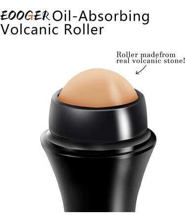 Oil-Absorbing Volcanic Face Roller | Reusable Skin Care Tool for Oil Control | Black Set for Makeup and Massage | Female Girls Beauty Accessory - Buy Online on GoSupps.com