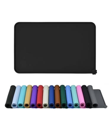 Reopet silicone feed mats for pets - waterproof dog and catmatics mats with elevated edges - dog and cat bars - choose sizes 60 x 40 cm (1 -pack) black