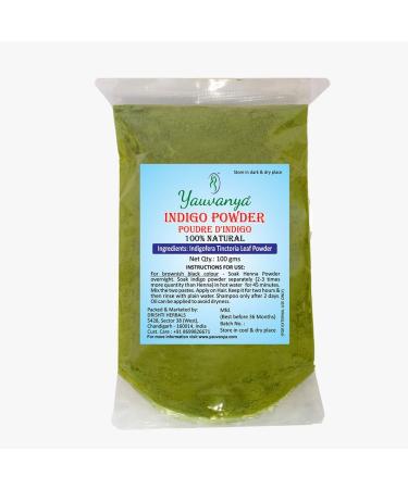 Yauvanya Pure Indigo Powder - Indigofera Tinctoria (100% natural chemical free ammonia free) Hair Color for hair - 100 Gms (1 packet of 100 Gm)
