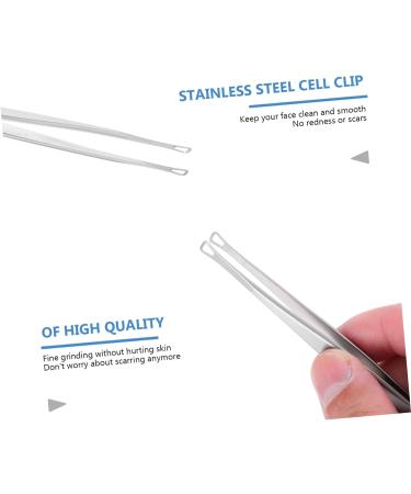 POPETPOP 1pc Clip Beauty Tweezers Facial Tool Comedone Extractor Tool Nose Hair Tweezers Blackhead Extractor Tool Pimple Tweezers Comedone Spoon Face Cosmetic Stainless Steel Popper 11.9X1cm - Buy Online on GoSupps.com