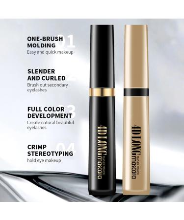 Volume and Length Mascara 8ml 4D False Eyelash Effect Mascara Black Waterproof Mascara 4D Silk Fiber Mascara 4D Waterproof Lash Mascaras for Longer Thicker Lasts All Day-#02 - Buy Online on GoSupps.com
