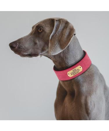 Personalized PU Leather Dog Collar for Large Rottweiler - 5cm Wide Soft Padded Engraved Name Neck 48-58cm Red - Buy Online on GoSupps.com