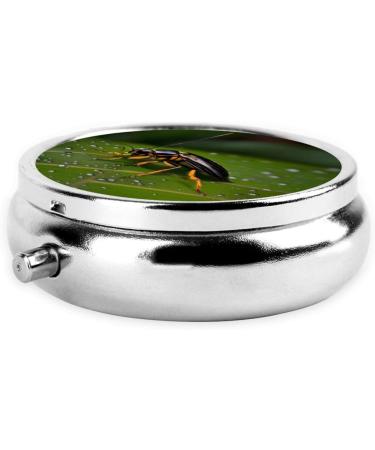 Shop Insects On Leaves Round Pill Box - 3 Compartment Organizer | Portable Travel Solution for International Shipping - Buy Online on GoSupps.com