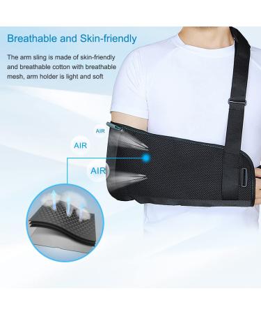 Medical Arm Shoulder Sling with Back Belt | Shoulder Immobilizer Stabilizer for Men & Women | Lightweight Arm Sling for Elbow Wrist Injury | Size L - Buy Online on GoSupps.com