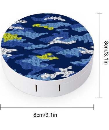 Abstract Geometric Camouflage Round Case For Contact Lens Kit Storage Box with Mirror Printed - Buy Online on GoSupps.com