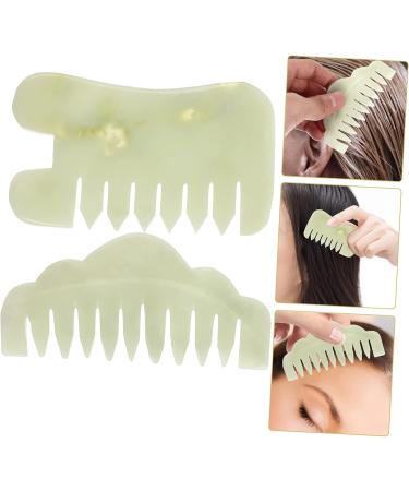 Beaupretty Jade Gua Sha Comb - 2-Piece Scalp Massage Tools for Relaxation & Bridal Gifting - Buy Online on GoSupps.com