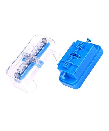 Generic Multiple Pill Splitter Quartering 1/4 1/2 Splitting Adjustable Stainless Steel Blade Pill Cutter for Small Large Pills Tablet Divider Blue