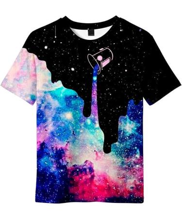 Kids Boys Teen Girls Summer T-Shirt Print Blouse | Casual 3D Top | Shelf Bra | Black | Size 7-8 Years - Buy Online on GoSupps.com
