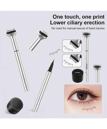 Lower Lash Stamp 2-in-1 Waterproof Sweatproof Eyeliner & Lower Eyelash Stamp Set Lower Lash Stamp Waterproof Lower Eyelash Stamps Quick Eye Makeup Tool (Black) - Buy Online on GoSupps.com