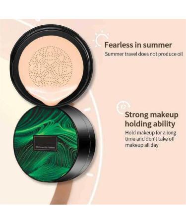 Air Cushion CC Cream - Long Lasting Mushroom Head Foundation | Bright Makeup Base with Sponge (2PCs) - International Shipping - Buy Online on GoSupps.com