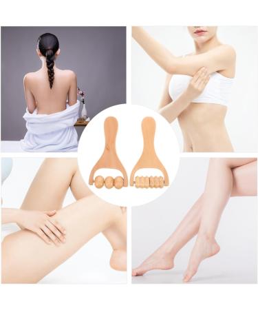 Healvian Wooden Massage Roller Set - 2-Piece Fascia & Body Massage Tool for Back Neck Legs & Shoulders - Buy Online on GoSupps.com