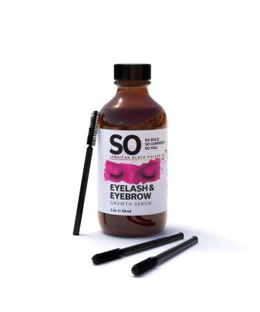 SO Jamaican Black Castor Oil Eyelash & Eyebrow Growth Boost White/Pink 2 Fl Oz