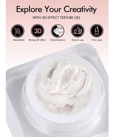  EBANKU EBANKU 3D Textured No Wipe Gel for Nail Art Thick Sculpting Gel with Sand Structure for Embossed Painting and Relief Designs Solid Color for 3D Nail Decoration White - Buy Online on GoSupps.com
