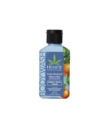 Hempz NEW Mini Body Wash Triple Moisture Fresh Citrus Travel Size Shower Gel 2.25 oz.