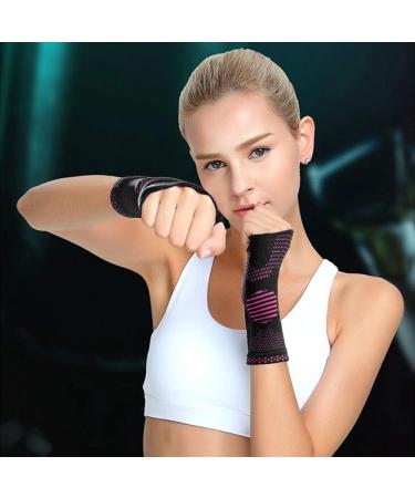 ABYON Wrist Compression Sleeves (Pair) - Carpal Tunnel & Pain Relief - Breathable Pink Medium - Buy Online on GoSupps.com