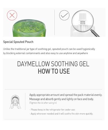 Daymellow Gold Aloe Soothing Gel 10.58 oz - Hydrating & Calming Skin Treatment - Buy Online on GoSupps.com