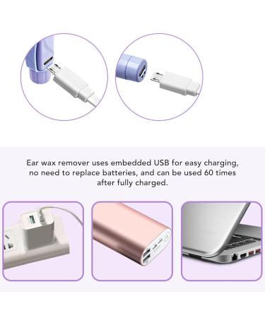 USB Rechargeable Ear Wax Removal Kit with LED Light - Safe and Gentle Ear Cleaner for Baby Kids - Purple - Buy Online on GoSupps.com