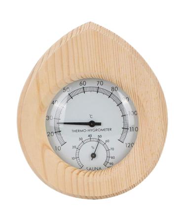 Yardwe outside thermometer for the inner sauna room Hygrothermographer indoor indoor outdoor kitchen harness wall measuring device made of white pine wood and copper for the interior house thermometer