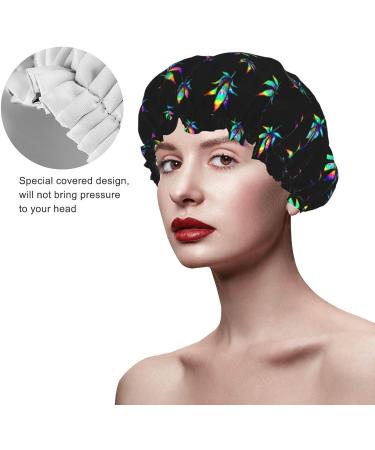 Tie Dyes Weed Leaf Shower Cap | Reusable Hair Protection Bonnet | Waterproof Bathing Hat - Buy Online on GoSupps.com