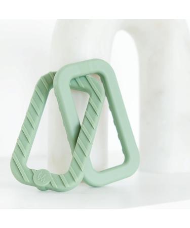 BooginHead 100% Food Grade Silicone Link Baby Teether - Sage Green - Buy Online on GoSupps.com
