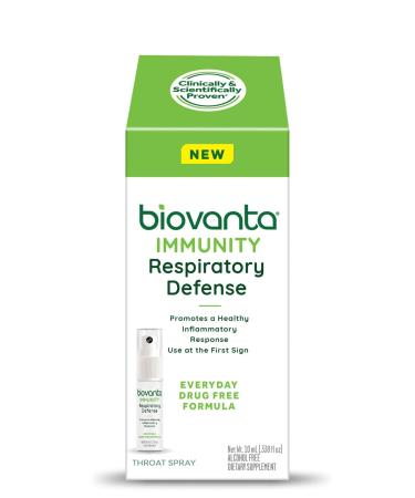 Biovanta Immunity Throat Spray 10ml Natural Immune Support and Soothing Sore Throat Relief Respiratory Defense Prebiotics to Support Gut Health