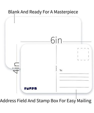 Funto Blank Watercolor Paper Postcards - 50 Cards 4x6 140lb/300gsm | Acid-Free Heavyweight Art Paper for Watercolor Journal, Thank You Notes & Greeting Cards - Buy Online on GoSupps.com