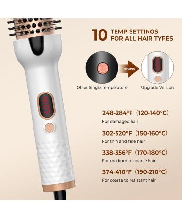 1.5 inch Thermal Brush 410 F 10 Temp with LCD Dispaly 110-240V Double PTC Ceramic Tourmaline Ionic Curling Comb Curling Brush Curling Iron Volumizing Brush 110-240V Heated Curling Brush White - Buy Online on GoSupps.com