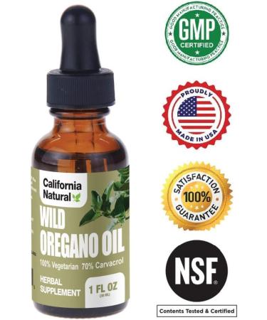California Natural Wild Oregano Oil 1oz: Immune & Digestive Support | Promote Gut Health | 100% Vegetarian | 70% Carvacrol | Herbal Supplement - Buy Online on GoSupps.com