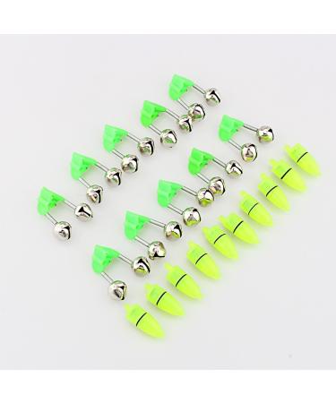 VGEBY 20pcs Set Fishing Alarm LED Dual Bells Fishing Accessory Portable Night Fish Rod Bite Alarm with Light