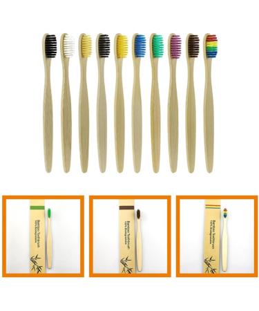 Buy Minkissy 10pcs Bamboo Toothbrushes - Soft Bristles & Natural Bamboo Charcoal for Eco-Friendly Oral Care - Buy Online on GoSupps.com