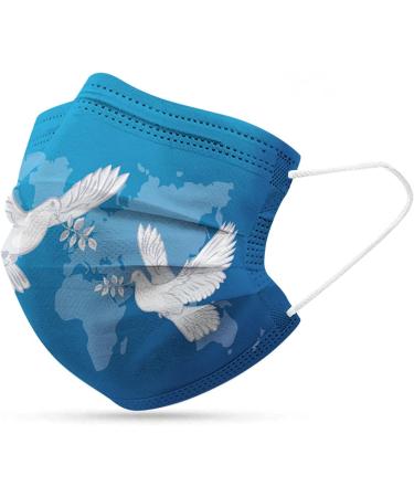 10 Pieces Disposable 3-Layer Mouth Protection - Breathable Adult Face Masks with World Peace Pigeon Motif - Cloth Bandana Neck Scarf for Men & Women - Buy Online on GoSupps.com