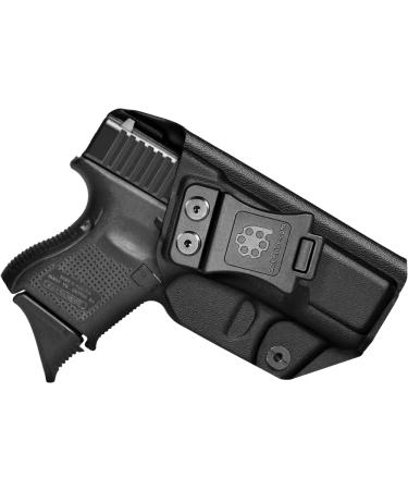 Glock 26 Holster and Glock 27 / 33 Holster IWB KYDEX Fits: Glock 26 Gen(3-5) & Glock 27 / 33 Gen(3-4) Pistol | Inside Waistband | Adjustable Cant | Made in The USA by Amberide Black Right Hand Draw (IWB)