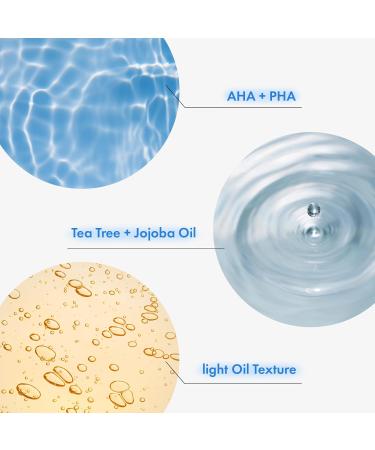 AHA Deep Cleansing Facial Oil with Jojoba & Tea Tree Oil | Korean Blackhead Remover & Pore Cleaner - 145ml - Buy Online on GoSupps.com