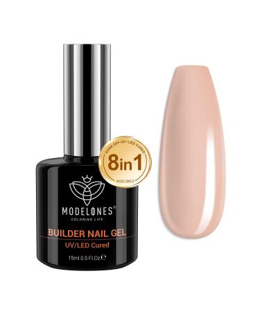 Modelones Gel Nail Polish Builder Nail Gel 8-in-1 Neutral Nude Brown Gel Builder for Nails Hard Gel Builder Nail Strengthener Extension Gel Base False Nail Tips Glue Gel in a Bottle 15ML Brown 15 ml (Pack of 1) - Buy Online on GoSupps.com