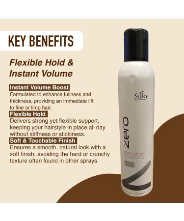 Zero No Gas Volumizing Hair Spray - Flexible Hold & Instant Volume Hair Spray Free from Harsh Chemicals & Alcohol - Aerosol-Free Hair Spray for All Hair Types - 300ml - Buy Online on GoSupps.com