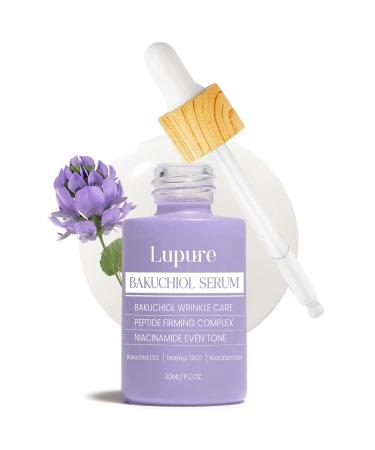 Lupure Bakuchiol Serum for Face Natural Retinol Alternative for Wrinkles Fine Lines Firming Brightening Hydrating Soothing Anti-Aging & Sensitive Skin Care with Matrixyl 3000 & Niacinamide