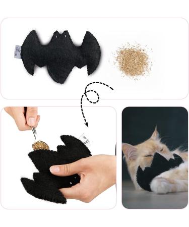 Catlabs Sustainable Cat Toy Set Cuddly Cat & Fluffy Bat with Catnip | Natural Sheep Wool | Refillable | Eco-Friendly - Buy Online on GoSupps.com