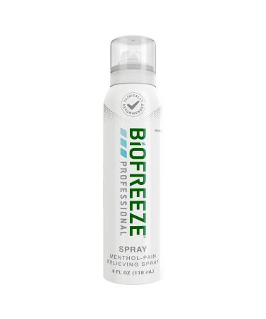 Biofreeze Professional Menthol Pain Relieving Spray 4 FL OZ Colorless Aerosol Spray For Pain Relief Associated With Sore Muscles Arthritis Simple Backaches And Joint Pain (Packaging May Vary)