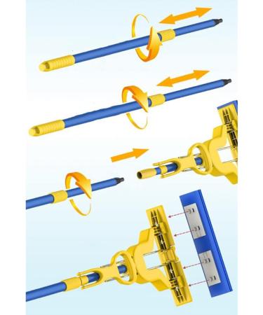 Rubber Sponge mop Foldable with Super Absorbent Sponge Head and Telescopic Handle (Brush Head 28 cm Rod 130 cm) - Buy Online on GoSupps.com